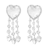 Love Shaped Tassel Earrings Women's Alloy Dinner Earrings