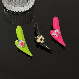 Y2k Harajuku Heart Flower Hair Clips for Women