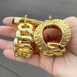 18k 45mm Hoop Earrings for Women, Flower Shape Casual Earrings