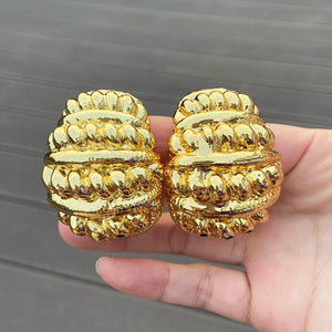 18k 45mm Hoop Earrings for Women, Flower Shape Casual Earrings