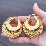 18k 45mm Hoop Earrings for Women, Flower Shape Casual Earrings