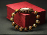 Tibetan Dzi Beads Bracelet Ethnic Style Nine and Three Eyes Natural Stone