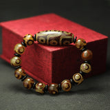 Tibetan Dzi Beads Bracelet Ethnic Style Nine and Three Eyes Natural Stone
