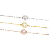 Small Cross Charm Micro Pave Clear Cz Dainty 925 Sterling Silver Bracelet
