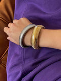 Wide Retro Bracelet Punk Elastic Vertical Stripe Ladies Wrist Accessories