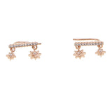 925 Sterling Silver Double Star Snowflake Earring Wedding Jewelry