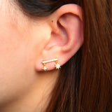 925 Sterling Silver Double Star Snowflake Earring Wedding Jewelry