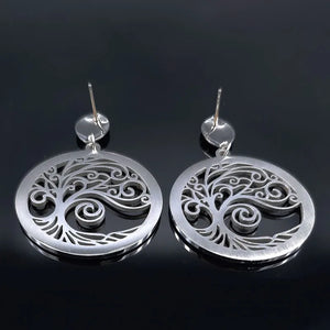 Tree of Life Crystal Stainless Steel Earrings for Women