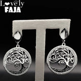 Tree of Life Crystal Stainless Steel Earrings for Women