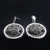 Tree of Life Crystal Stainless Steel Earrings for Women