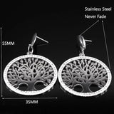 Tree of Life Crystal Stud Earrings Silver Jewelry E14S03