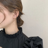 Silver Water Drop Earrings for Women Two Use Small Pendientes