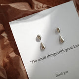 Silver Water Drop Earrings for Women Two Use Small Pendientes