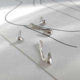 Silver Water Drop Earrings for Women Two Use Small Pendientes