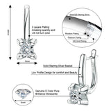 Moissanite Dangle Huggie Earring 0.5ct 925 Sterling Silver Hoop