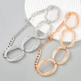 ZAA Metal Oval Chains Choker Necklace Women Punk Hip Hop Jewelry
