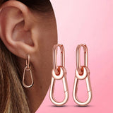 925 Silver & CZ Heart Hoop Earrings for Women