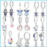 925 Silver Travel Magic Eye Hoop Earrings CZ Zircon Earing Jewelry