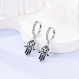 925 Silver Travel Magic Eye Hoop Earrings CZ Zircon Earing Jewelry