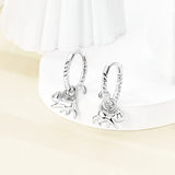 925 Silver Travel Magic Eye Hoop Earrings CZ Zircon Earing Jewelry