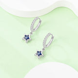 925 Silver Travel Magic Eye Hoop Earrings CZ Zircon Earing Jewelry