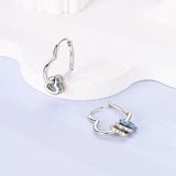 925 Silver Travel Magic Eye Hoop Earrings CZ Zircon Earing Jewelry