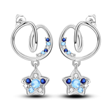 925 Silver Travel Magic Eye Hoop Earrings CZ Earing Jewelry