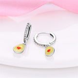 925 Silver Travel Magic Eye Hoop Earrings CZ Earing Jewelry