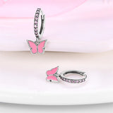 925 Silver Travel Magic Eye Hoop Earrings CZ Earing Jewelry