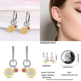 925 Silver Chrysanthemum Lady Earrings Wedding Party Jewelry