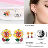 925 Silver Chrysanthemum Lady Earrings Wedding Party Jewelry