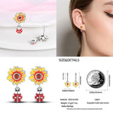 925 Silver Chrysanthemum Lady Earrings Wedding Party Jewelry
