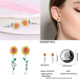 925 Silver Chrysanthemum Lady Earrings Wedding Party Jewelry