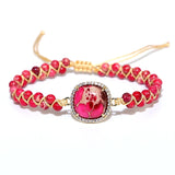 Natural Stone Braid Adjustable Bracelet Wrap Bangle Men Women