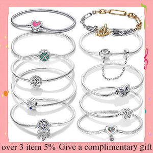 925 Silver Infinity Knot Women Bracelet Jewelry Gift