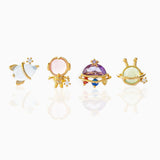 925 Sterling Silver Astronaut Space Women Girl Charm Stud Earring Set