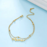 Layered Titanium Text Mama Bracelet Women Stacked Stainless Steel Mother's Gift