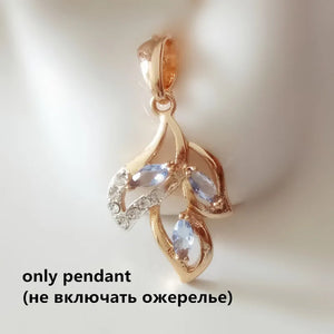 Leaf Shape Pendant Necklace Rose 585 Jewelry 21X15MM