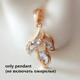 Leaf Shape Pendant Necklace Rose 585 Jewelry 21X15MM