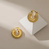 Chunky Hoop Earrings 18K Plated Stainless Steel Waterproof