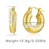 Chunky Hoop Earrings 18K Plated Stainless Steel Waterproof