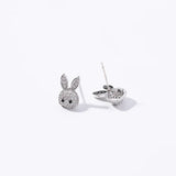 925 Silver Rabbit Earrings with Austrian Crystal