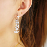 Evil Eye Cz Charm Huggie Hoop Earring Delicate Floating CZ Star