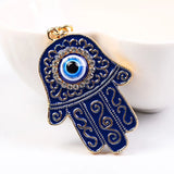 Evil Eye Keychain Fatima Hand Charm Vintage Keyring Car Pendant
