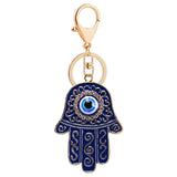 Evil Eye Keychain Fatima Hand Charm Vintage Keyring Car Pendant