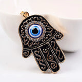 Evil Eye Keychain Fatima Hand Charm Vintage Keyring Car Pendant
