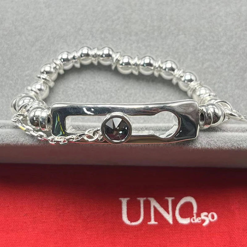 UNOde50 High Gemstones Sliding Women's Bracelet Romantic Jewelry Gift Pack