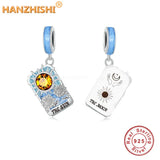 925 Silver THE MOON THE SUN Dangle Charms Beads for Bracelet