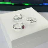 925 Silver High Logo 1:1 Pave Wave Love Ring DIY Ladies Jewelry Gift