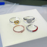 925 Silver High Logo 1:1 Pave Wave Love Ring DIY Ladies Jewelry Gift